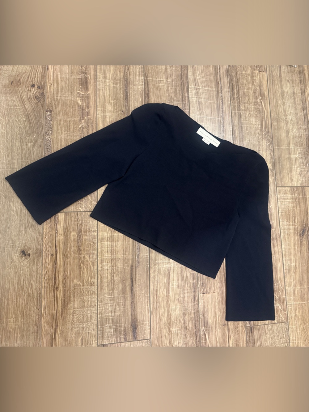 Stella McCartney Black Cropped Long-Sleeve Top